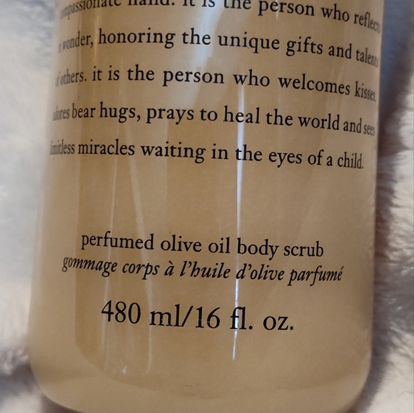 NWT! Philosophy Baby Grace Perfumed Olive Oil Body Scrub 16oz - Picture 3 of 6